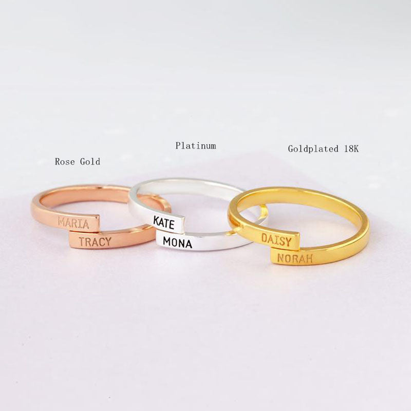 Custom Name   Ring Gold Plated Couple