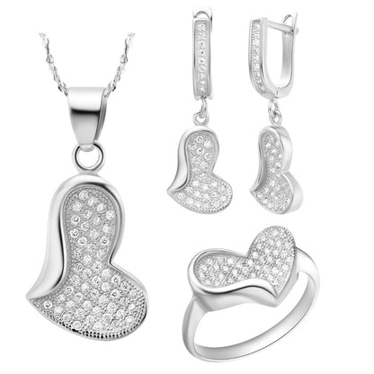 Platinum-plated jewellery Micro-set Earrings Pendants Rings