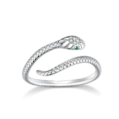Smart Snake-shaped Electroplating Ring Soul Snake S925 Silver  Ring