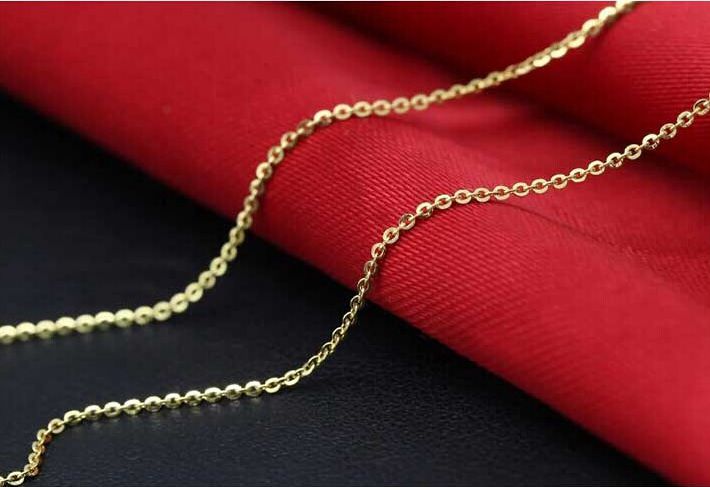 Korean O character gold gilt lady necklace
