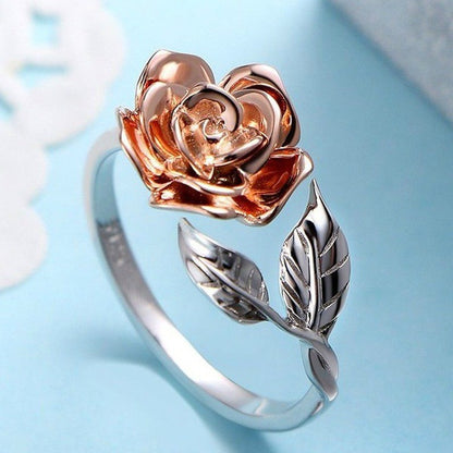 Rose gold-plated rosette ring