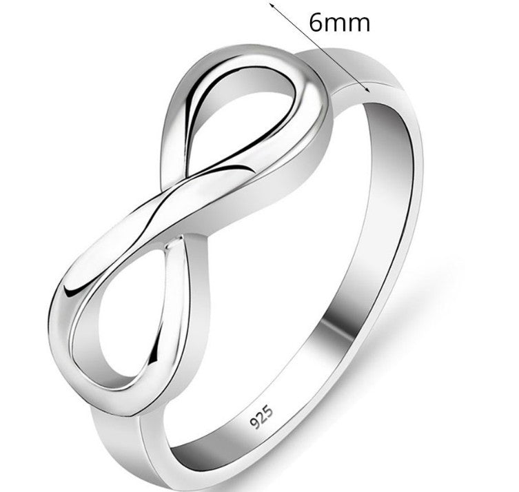 Alloy Silver Plated Infinity Ring