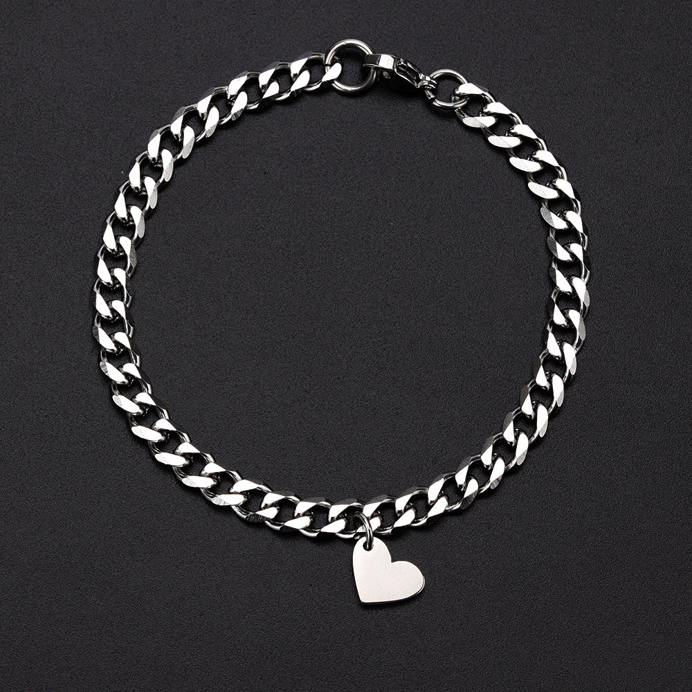 New Stainless Steel Hangtag Couple Bracelet
