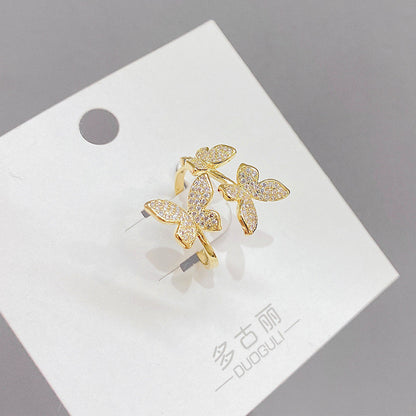 Butterfly Ring Female Niche Diamond Temperament Ring