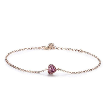 Studded zircon heart-shaped extended bracelet