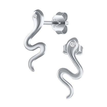 S925 Sterling Silver Snake Stud Earrings