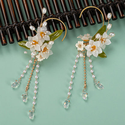 Women's Retro Tassel Narcissus Antique Style Earrings