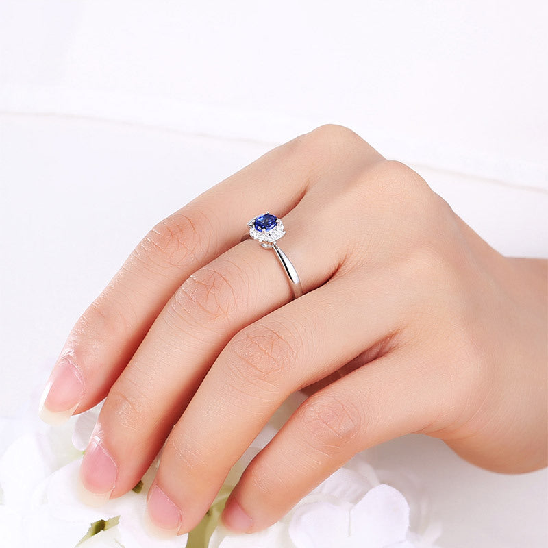 Jewelry 18k Gold Natural Sapphire Women's Ring