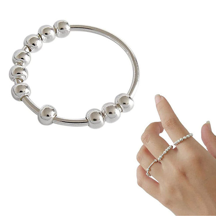 Stress Anxiety Stainless Steel Bead Ring