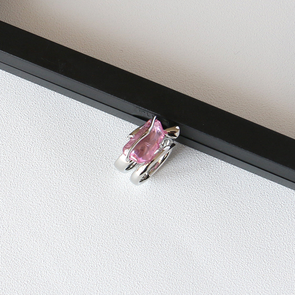Zircon Ring Peach Blossom Crystal