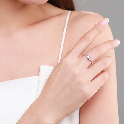 S925 Silver Light Luxury Diamond Love Ring