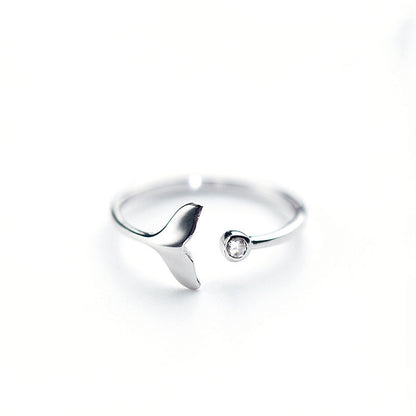 Sterling Silver Fishtail Index Finger Ring Fashion