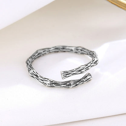 S925 Sterling Silver Personality Vintage Linking Branch Ring