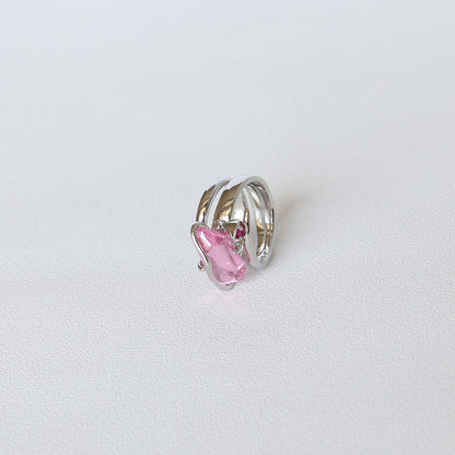 Zircon Ring Peach Blossom Crystal