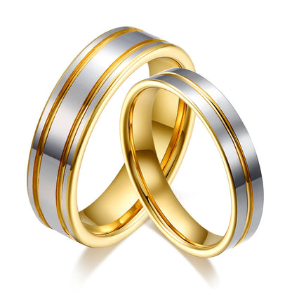 A Pair Of Tungsten Gold Rings For Men And Women For Marriage Proposal Gold Ring