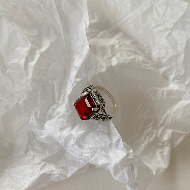 Ancient Silver Ruby Ring
