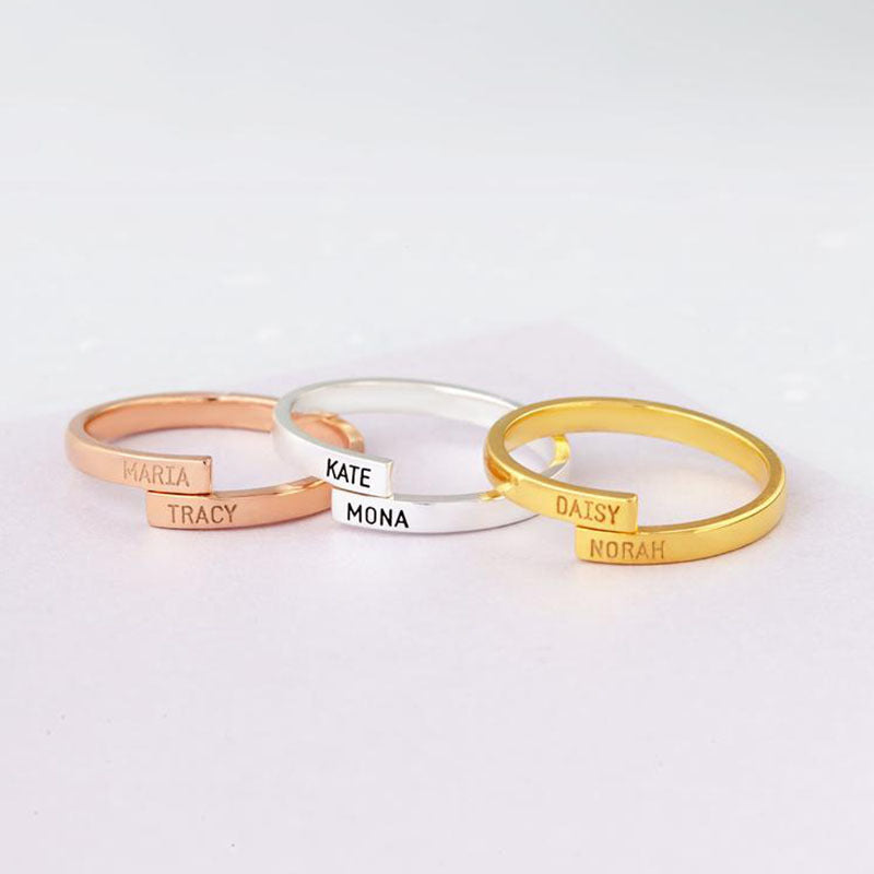 Custom Name   Ring Gold Plated Couple