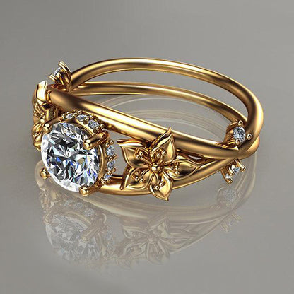 Hot Selling Jewelry Diamond Ring Creative Flower Jewelry Women