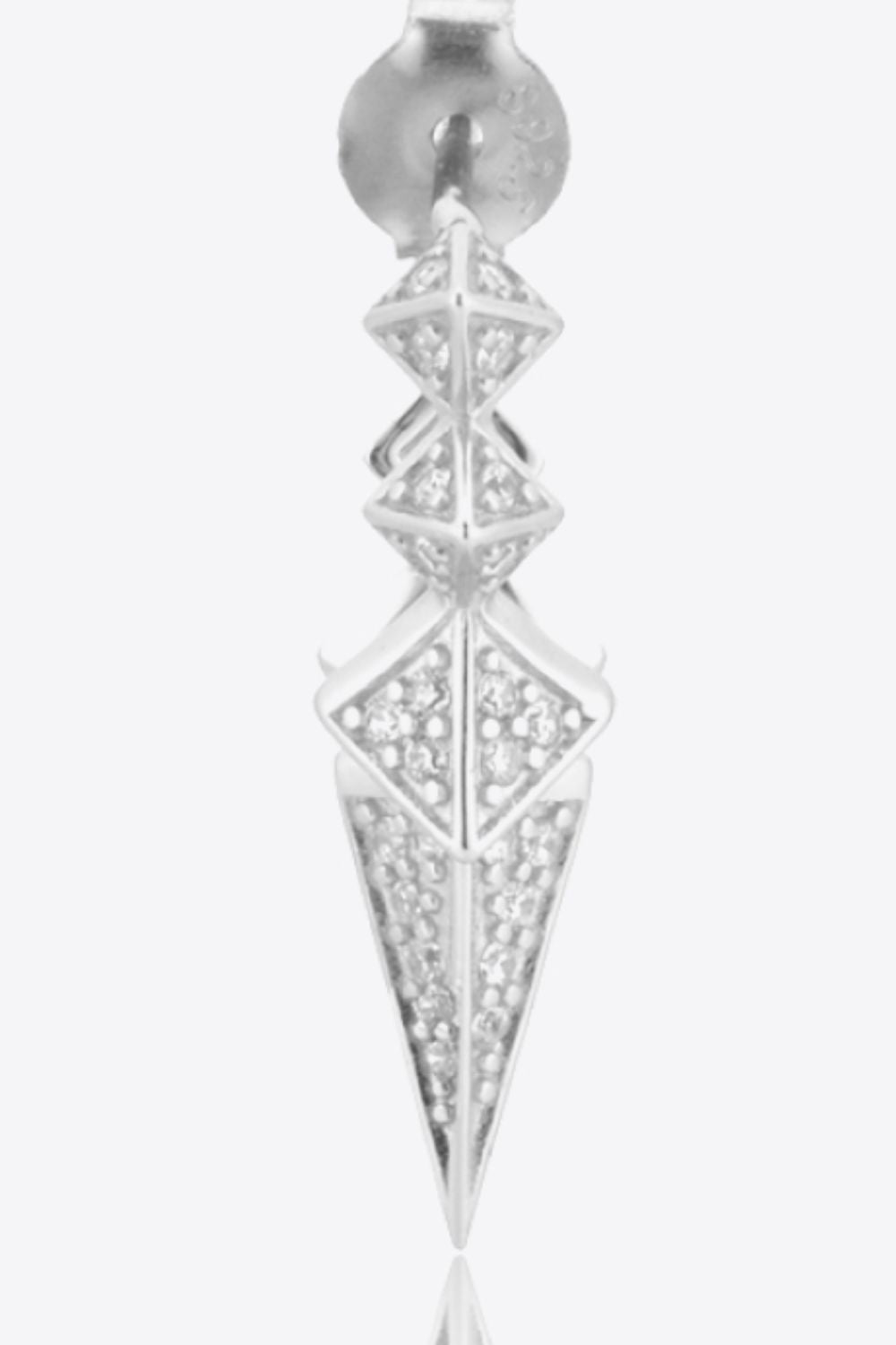 Geometric Zircon Decor 925 Sterling Silver Earrings