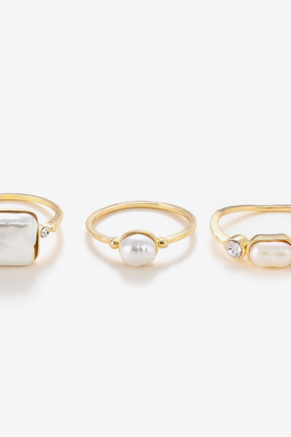 Pearl 18K Gold-Plated Ring Set