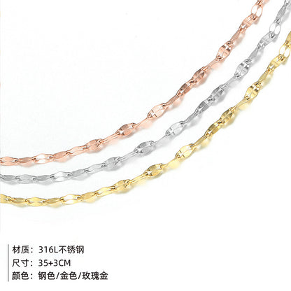 Emanco European Ornaments Single Layer Chain Necklace Personality Creative Stainless Steel Accessories Necklace Clavicle Chains