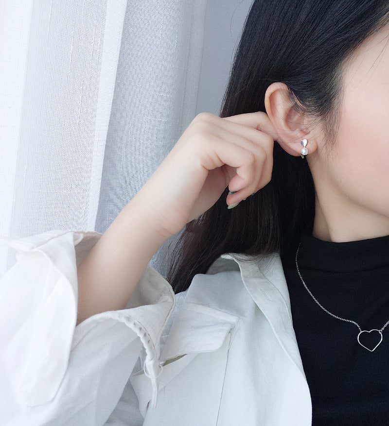 925 silver ear buckle light ear clips chic Korean personality women's wild fashion earrings temperament earrings jewelry