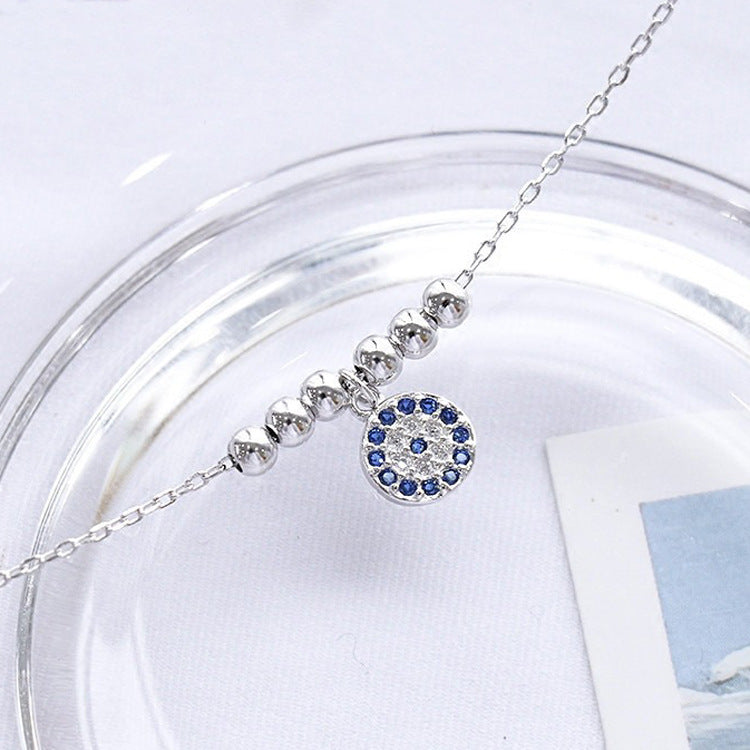Trustdavis Genuine 925 Sterling Silver Lovely Blue Eyes Clear Cubic Zircon Crystal Stud Earring For Women Silver Jewelry DS969
