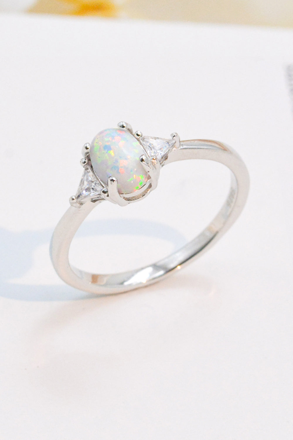Contrast 925 Sterling Silver Opal Ring