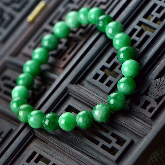 Cold jade bracelet 10-20mm Dry green jade gem jade bracelet wholesale stall