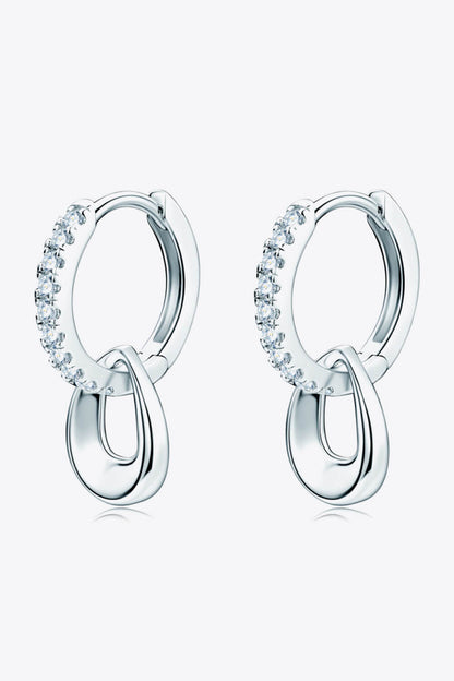 925 Sterling Silver Moissanite Double Hoop Earrings