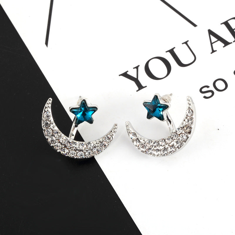 New stars full of drills before and after earrings, fashion, diamond, boutique, earrings, wholesale manufacturers, goods