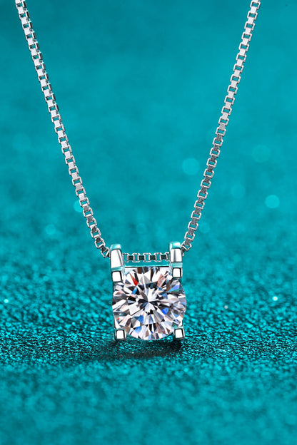 1 Carat Moissanite 925 Sterling Silver Chain Necklace