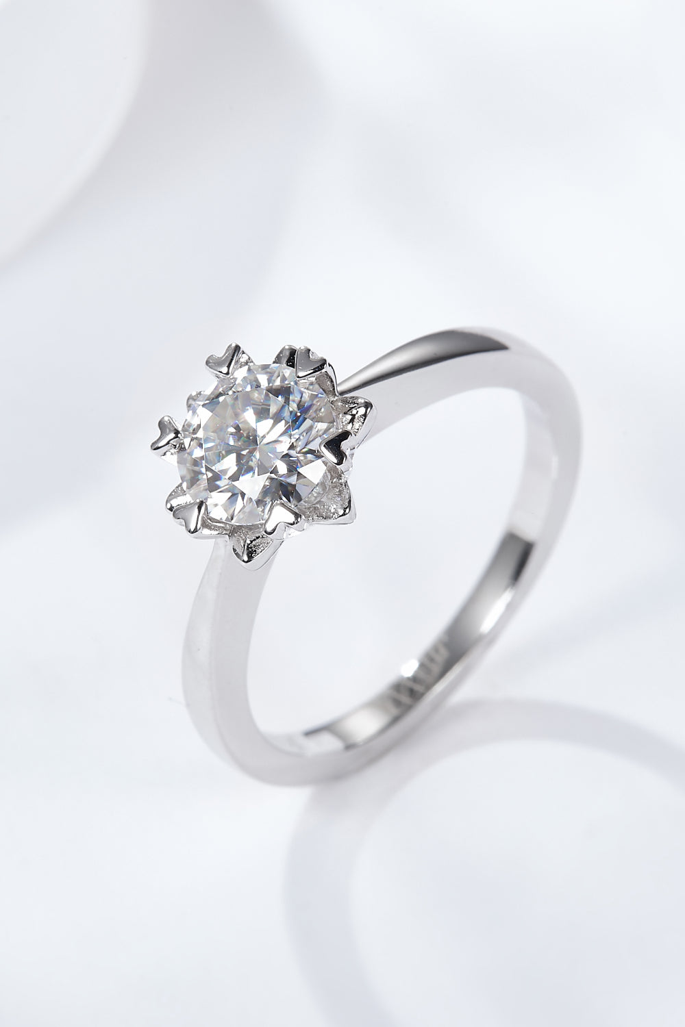 925 Sterling Silver Solitaire Moissanite Ring