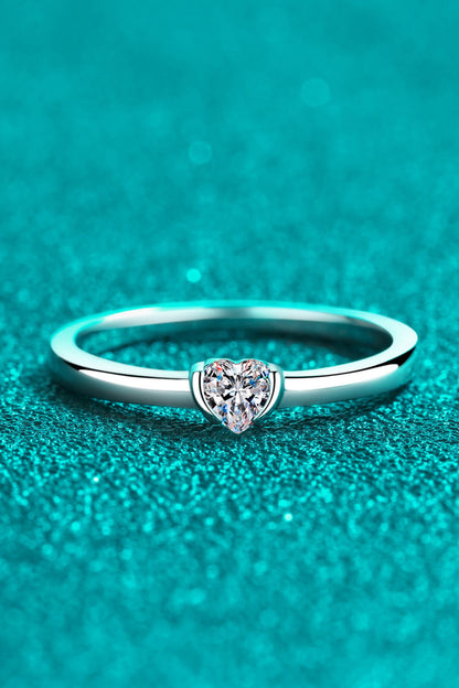 Heart-Shaped Moissanite Solitaire Ring