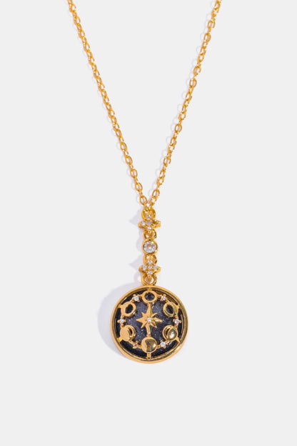 Vintage Blue Sandstone Pendant Copper Necklace