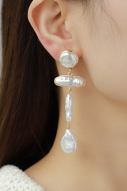 Pearl Zinc Alloy Dangle Earrings