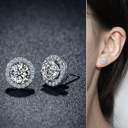 Korean version full diamond earrings fashion beautiful diamond zircon crystal earrings female earrings manufacturers accessories wholesale