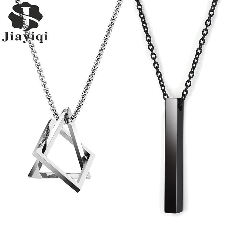 2020 Hot Fashion Geometric Men Pendant Necklace Classic 316L Stainless Steel Chain Necklace For Man Male Punk Jewelry Party Gift