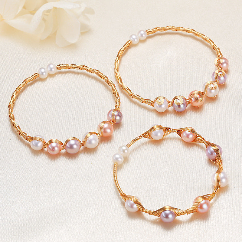 A generation of Zhuji pearl wrap jewelry devil's eye booth supply fresh water pearl hand strand bracelet