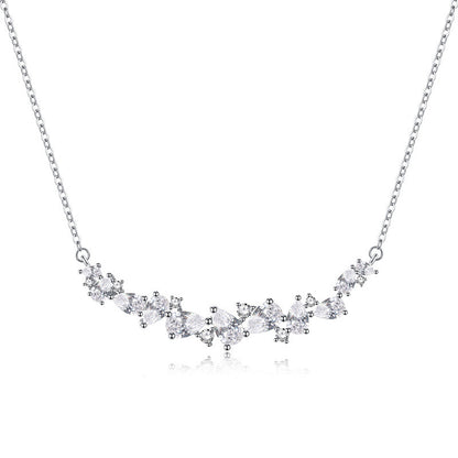 Wisteria flower smile necklace Mori high-end niche design 2022 new s925 silver zircon clavicle chain female