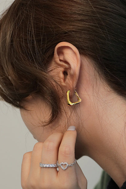 18K Gold Plated Irregular Geometric Earrings