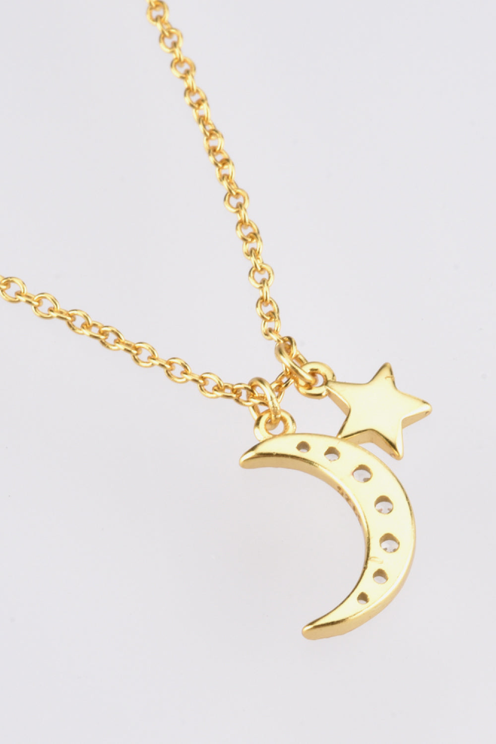 Zircon Star and Moon Pendant Necklace