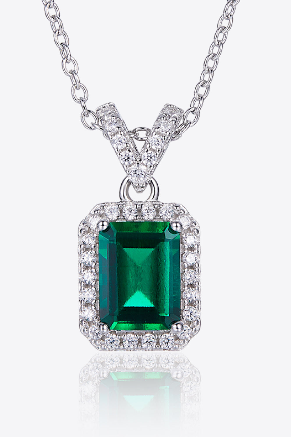 1.25 Carat Lab-Grown Emerald Pendant Necklace