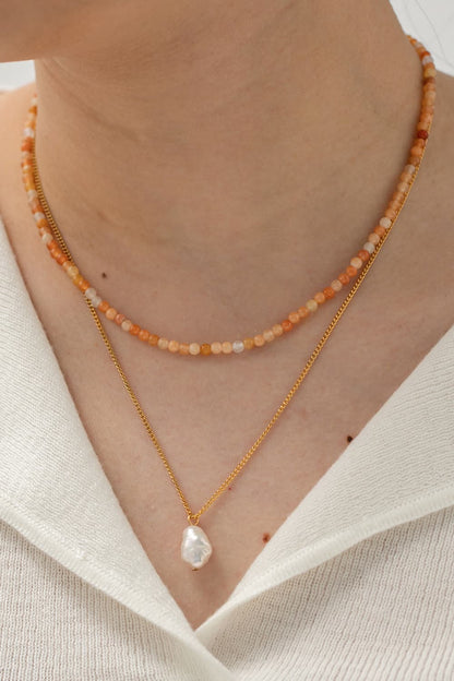 Double-Layered Freshwater Pearl Pendant Necklace